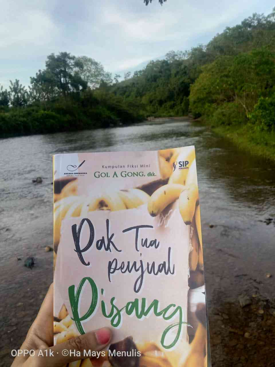 Healing dengan membaca di tepi sungai. Dok: pribadi