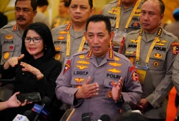 Kapolri Jenderal Pol Listyo Sigit Prabowo dalam konpres-tribunews.com