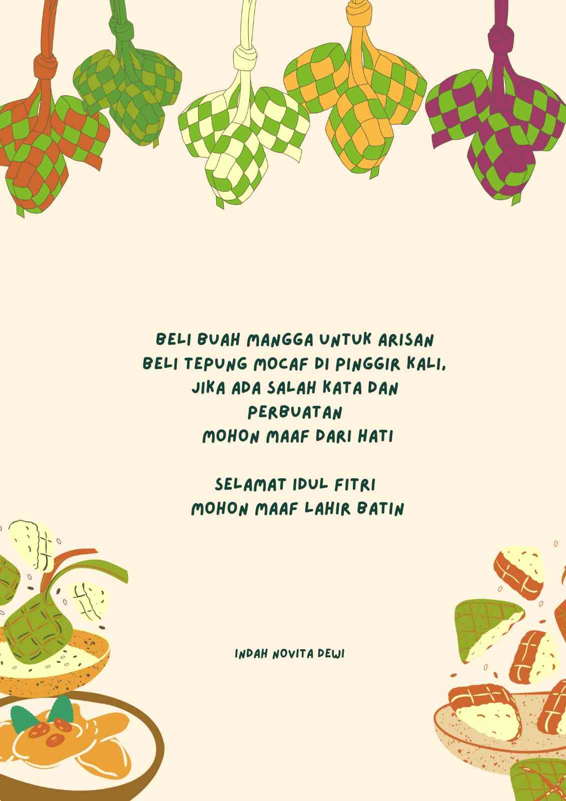 Ucapan selamat idul fitri dan mohon maaf lahir batin (Desain by Canva/Indah)