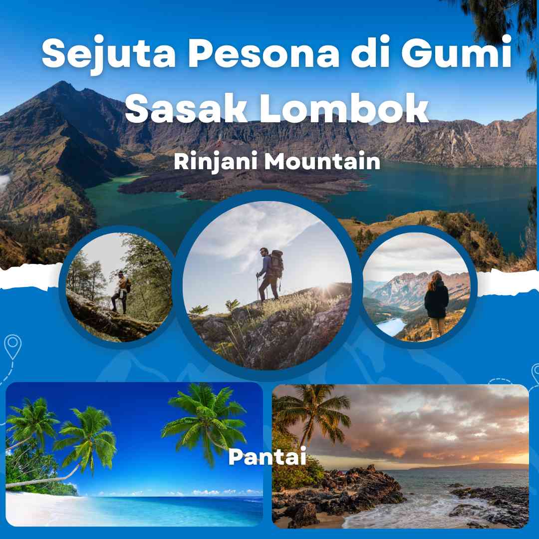 Ilustrasi pesona Gumi Sasak Lombok yang ngangenin (diolah di Canva) 