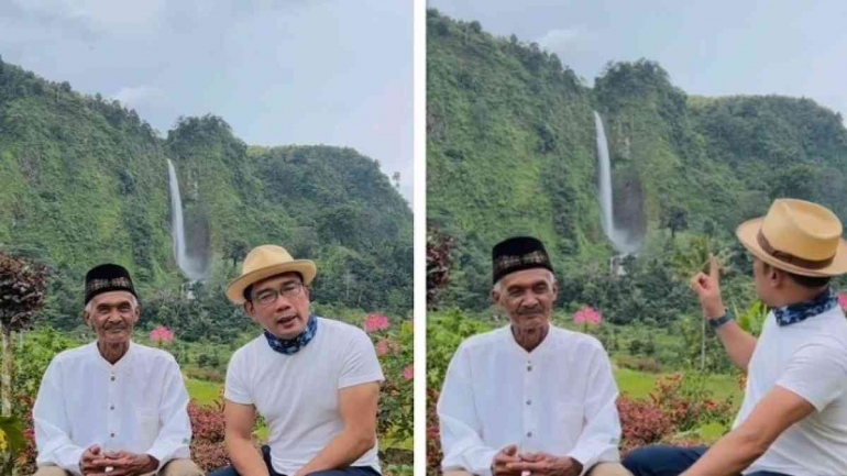 Abah Jajang bersama Gubernur Jawa Barat Ridwan Kamil (Sumber: tribunnews.com)