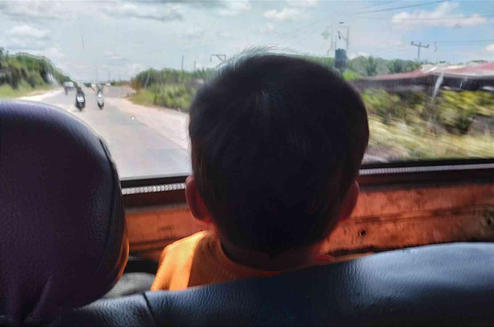 Mudik tahun ini hanya berdua bareng anak saja, 20/4/2023. (Foto Akbar Pitopang)