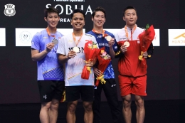 Para peraih medali sektor tunggal putra Badminton Asia Championship 2023:https://twitter.com/INABadminton