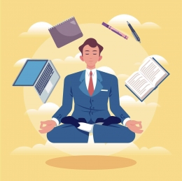  business people meditating illustration - by pikisuperstar - freepik
