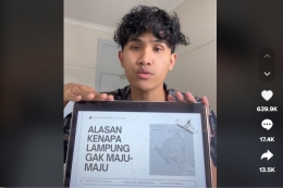 TikTokers Bima Yudho Saputro atau dikenal dengan Awbimax Reborn viral setelah mengkritik Lampung sulit menjadi daerah maju.(TIKTOK @awbimaxreborn via KOMPAS.com) 
