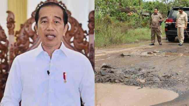 Hari ini Presiden Jokowi dijadwalkan melakukan kunker ke Lampung untuk mengecek jalan rusak yang viral. Foto: Kompas.com
