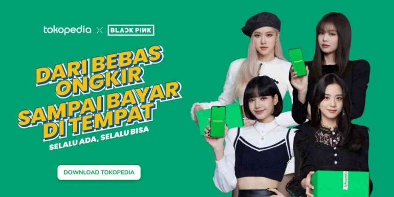 Blackpink menjadi brand ambassador dari Tokopedia (sumber: website Tokopedia)