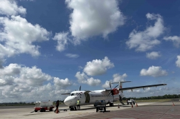 Wings Air ATR 72-600 : transportasi udara dari Banjarmasin menuju Kotabaru ( Dok. Pribadi )
