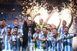 Argentina Juara Piala Dunia 2022. (Foto: AFP/FRANCK FIFE/via KOMPAS.COM)