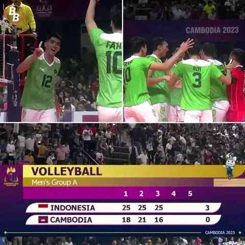 Timnas Voli putra Indonesia menang atas Kamboja, sumber gambar dari Facebook/Besbol - Berita Sepakbola 