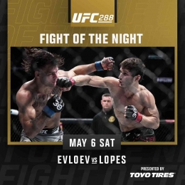 Movsar Evloev vs Diego Lopes UFC 288, foto dari akun Twitter UFC.