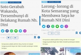 Antara Nh. Dini dan NH Dini (dok.pribadi).