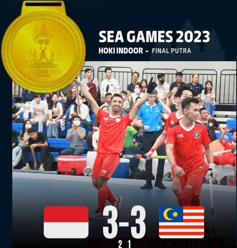 Dramatis Tim Hoki Indoor Putra Berhasil Raih Medali Emas Usai Drama Adu Penalti Melawan Malaysia (Foto: buletinsports.id)