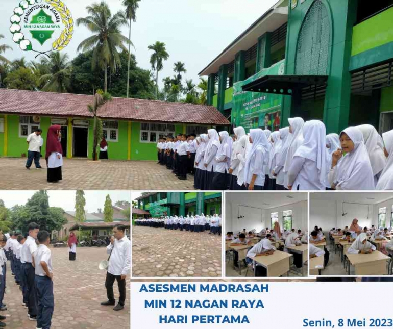 Asesmen Madrasah MIN 12 Nagan Raya pada  hari pertama (dokpri)