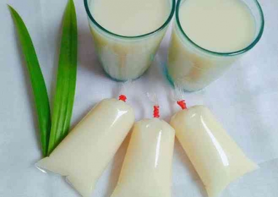 Susu kedelai alami ini tanpa pengawet sehingga harus disimpan dalam kulkas jika tak diminum (Cookpad.com)