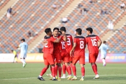 Laga Indonesia Vs Kamboja untuk mengasah kemampuan skuad Garuda Muda sejauh mana mereka bisa mengembangkan permainan (Dok. PSSI via KOMPAS.com)