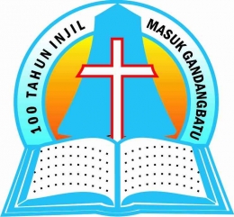 Logo 100 Tahun Injil Masuk Gandangbatu pada tahun 2013
