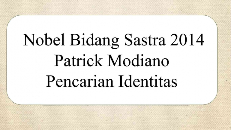 Nobel Bidang Sastra 2014 Patrick Modiano/dokpri
