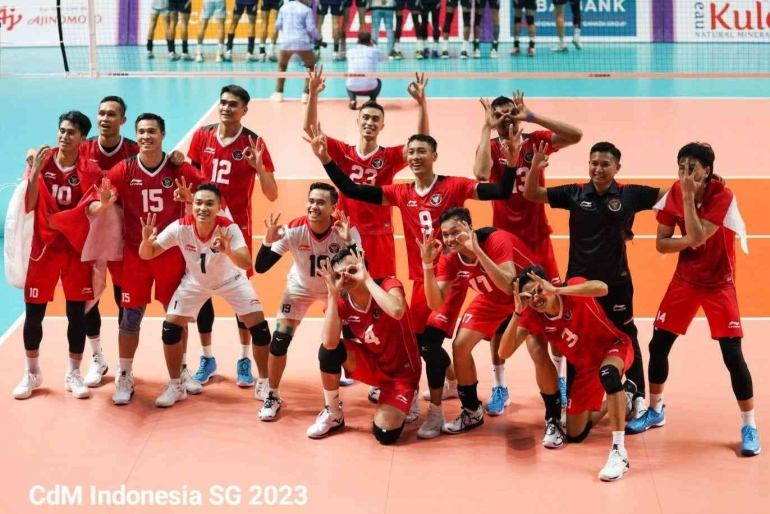 Tim voli putra Indonesia cetak hattrick emas di SEA Games| Dok CdM Indonesia