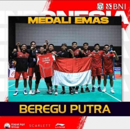 Kemenangan Beregu Putra di Sea Games 2023. sumber: instagram @badminton.ina