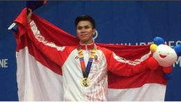 Salah satu peraih medali emas Sea Games Kamboja dari Indonesia (foto: Okezone.com)