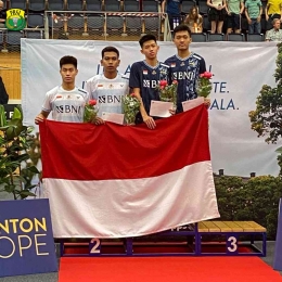 Podium juara (Foto Facebook.com/Badminton Indonesia) 