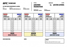 Kartu Skor resmi Rozenstruik vs Almeida, foto dari UFC.com.