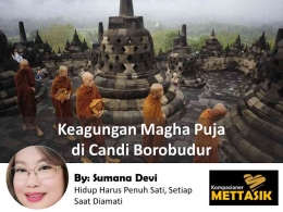 Keagungan Magha Puja di Candi Borobudur (gambar: kompas.com, diolah pribadi)