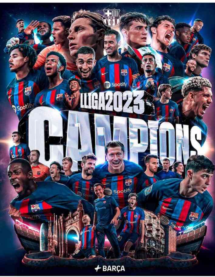 Barcelona Juara La Liga Musim 2022/2023 (Foto : Instagram/fcbarcelona)