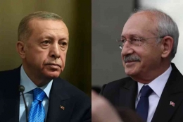 Presiden Turki Recep Tayyip Erdogan (kiri) dan penantangnya Kemal Kilicdaroglu. Photo: AP 