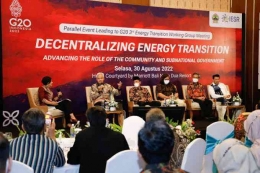 Ganjar Pranowo menjadi pembicara pada G20 side event dan Energy Transition Working Group Meeting di Bali. FOTO: Humas Pemprov Jateng.