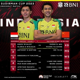 Lineup Indonesia vs China (PBSI)