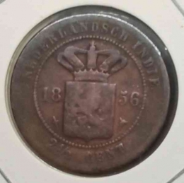 Koin 2 1/2 cent bertahun 1856, kondisi kurang bagus (Foto: dokumentasi pribadi)