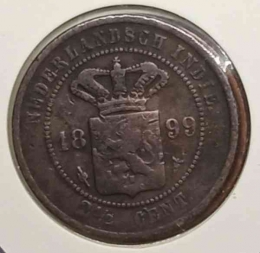 Koin 2 1/2 cent bertahun 1899 dalam kondisi cukup bagus (Foto: dokumentasi pribadi)