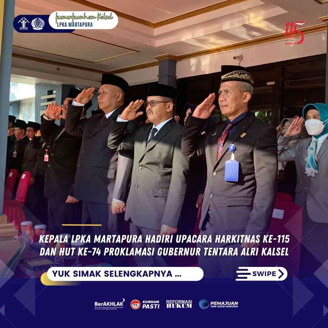 Kepala LPKA Martapura Hadiri Upacara Harkitnas Ke-115 Dan HUT Ke-74 ...