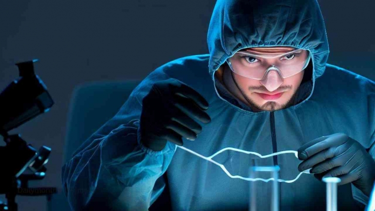 Ilustrasi: Bukti DNA (Bing Image Creator)