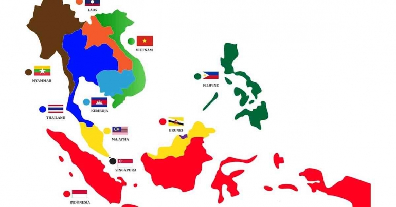 Negara-negara Asia Tenggara (Sumber: https://www.yousosial.com/2022/07/asia-tenggara.html)