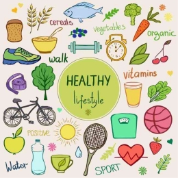 Ilustrasi: healthy lifestyle dan komponen pendukungnya | Sumber: shutterstock.com 