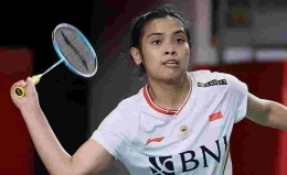 Gregoria dijuluki penipu muslihat oleh media ternama India (Foto Facebook.com/Badminton Indonesia) 