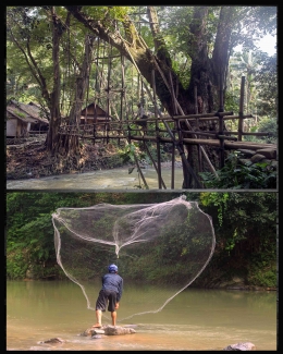 Koleksi Pribadi (Jembatan Bambu dan kegiatan mencari ikan di sungai)
