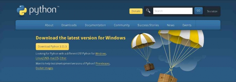 Web resmi python di chrome (Dok. pribadi)