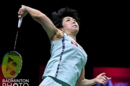 Akane Yamaguchi tunggal putri Jepang ranking satu Dunia lawan Jorji di final Malaysia Masters 2023 (Sumber Badminton Photo/Mikael Ropars). 