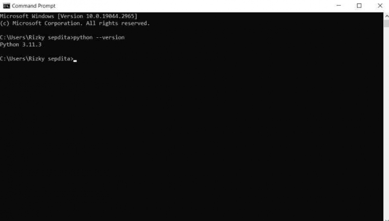 Pengujian Aplikasi Python CMD (Dok.Pribadi)