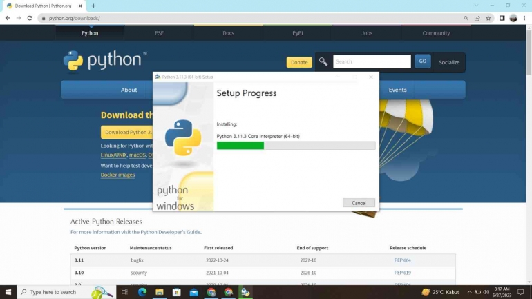 Proses Instalasi Python (Dok.Pribadi)