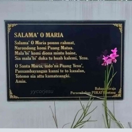 Pilar doa Salam Maria dalam bahasa Toraja | dok. pribadi