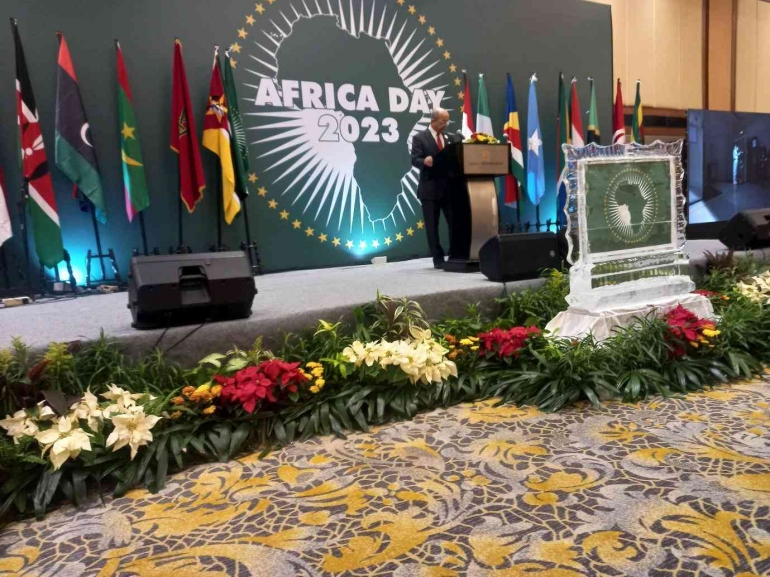 Duta besar Maroko dan Dekan Dubes Afrikan Oudia Benabdellah di Jakarta. | Sumber: Veeramalla Anjaiah
