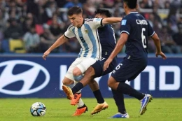 Timnas Argentina lolos ke babak 16 besar Piala Dunia U20. Foto: AFP/TELAM-Alfredo Luna via Kompas.com