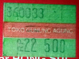 Label harga Toko Gunung Agung (Dokumentasi pribadi)