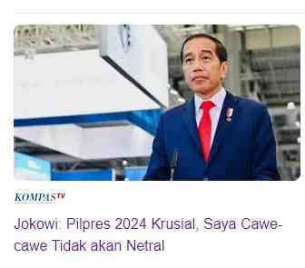 Berita sikap Jokowi dalam Pilpres/sumber: kompastv