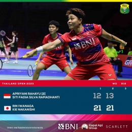 Makin hancur penampilan Apriyani/Siti setelah menjadi unggulan (Foto Facebook.com/Badminton Indonesia)